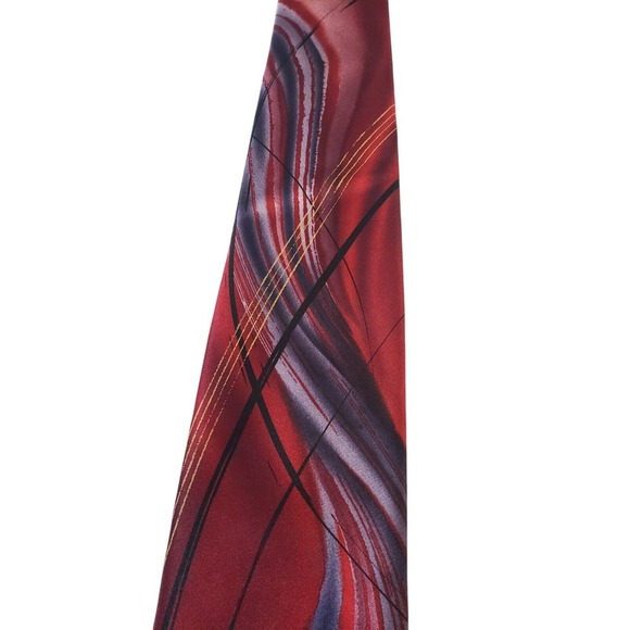 Garcia 'Two Guards' Neck Tie Mens Silk Red Purple Abstract Collection 56 Artwear - Picture 2 of 12